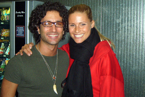 Edoardo Luttazzi (Giuda) con Michelle Hunziker (Foto www.davico.it)